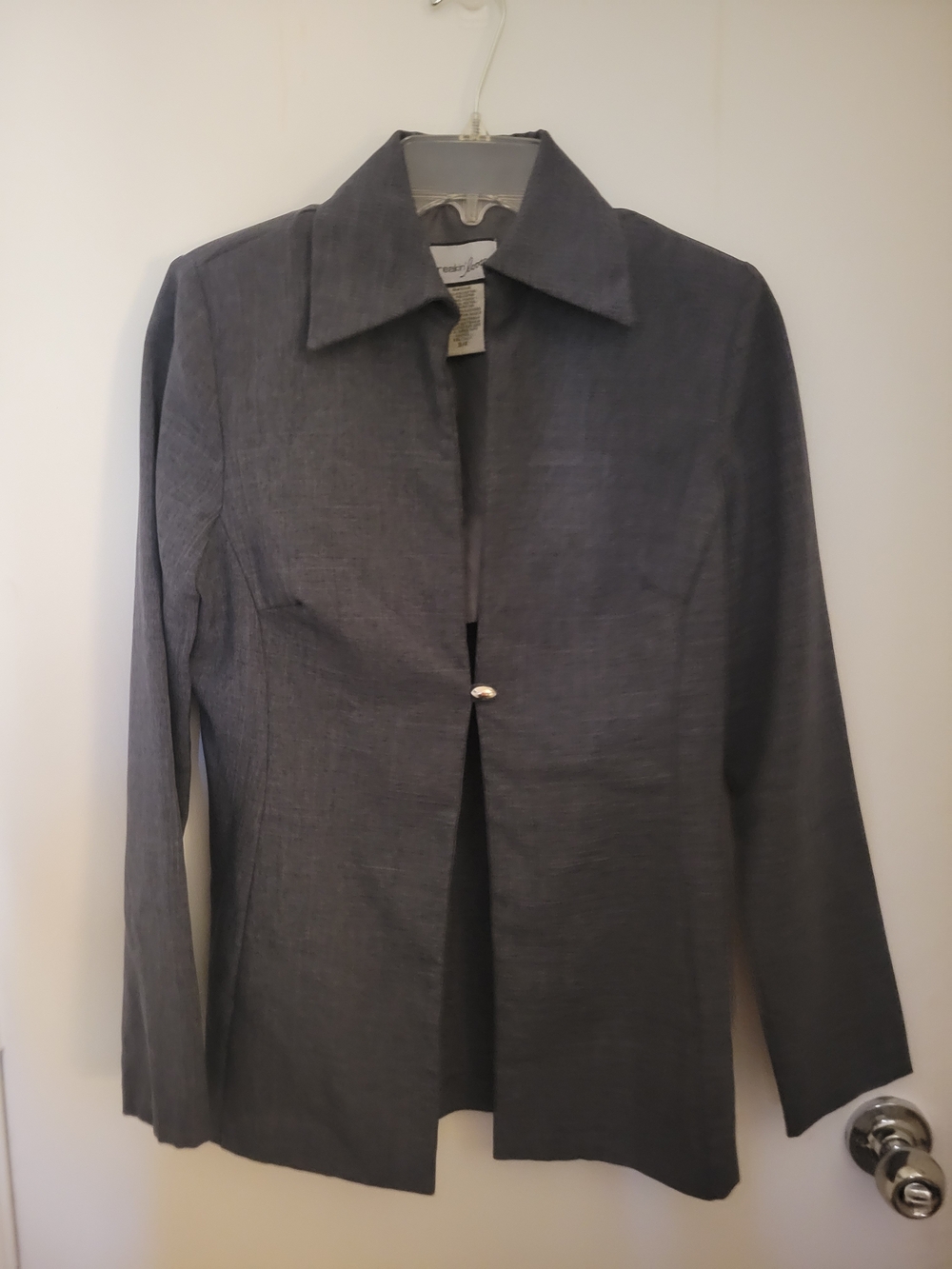 Women's Charcoal Single-Button Tailored Blazer